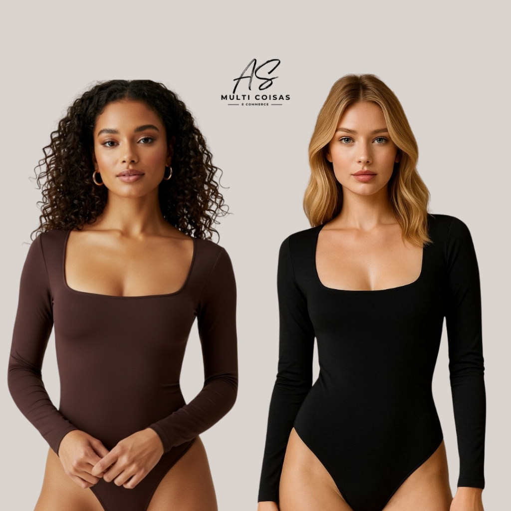 Body Gola Quadrada – Moda Feminina Faculdade Tecido Suplex Confortável Tendência 2/1