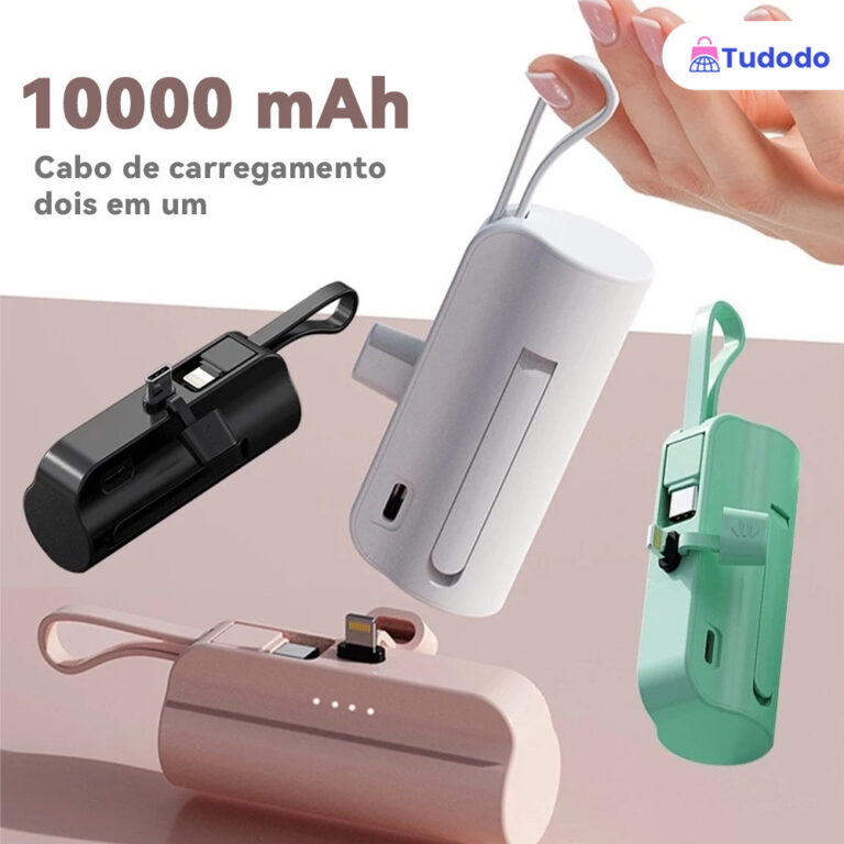 Bateria Externa 10000mAh Compacta com Carregador S