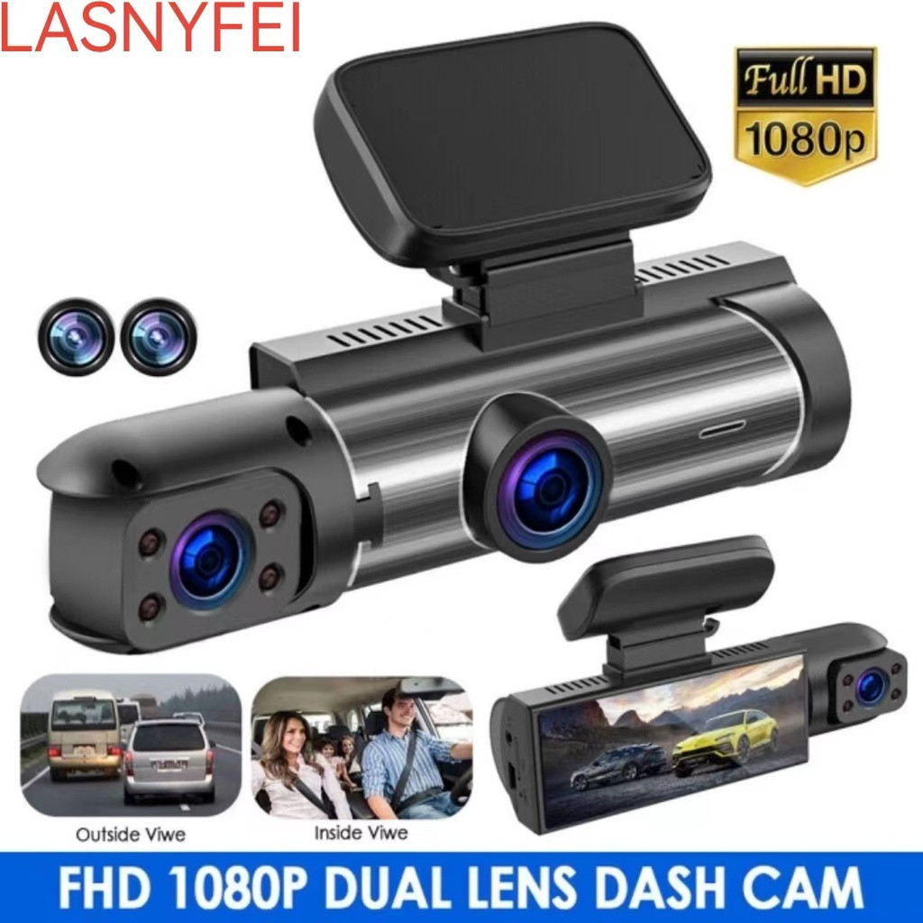 Gravador de Condução com 2 Lentes 1080P HD Vídeo Noturno Função de Visão Noturna DVR de Carro Revers