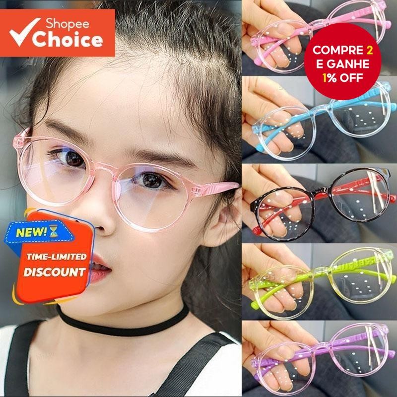 Óculos De Luz Anti-Azul Da Moda Infantil , Armações Coloridas De Gelatina Para Meninos E Meninas , P