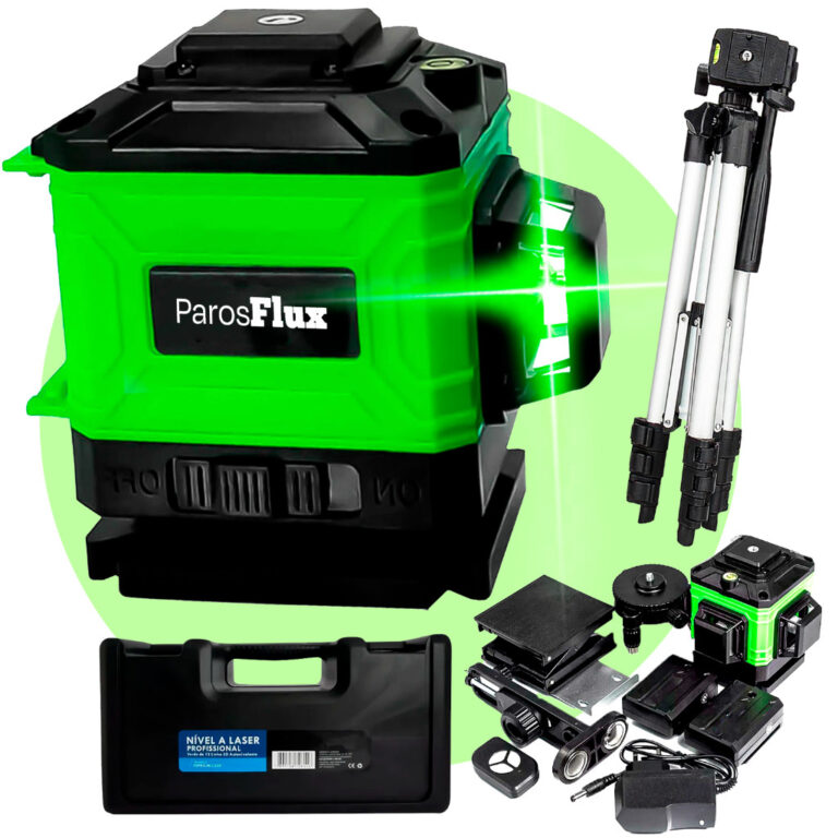 Nível A Laser Verde 12 Linhas Esquadro + Suporte 