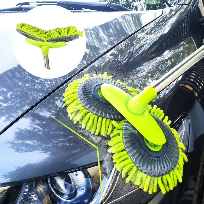 Esfregona para lavagem de carros, escova de limpeza ajustável de duas cabeças, Super absorvente