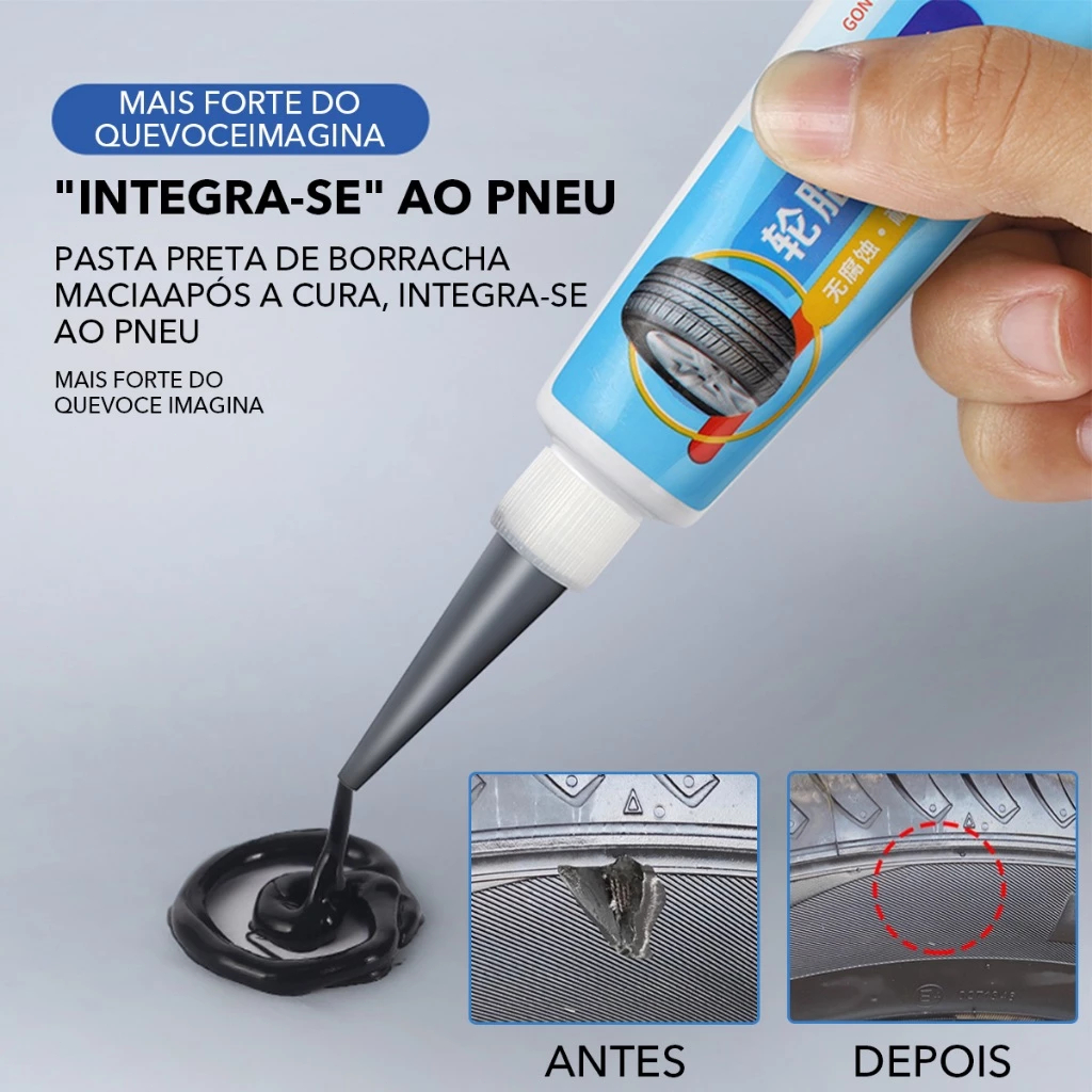 Cola para Reparar Pneus de Automóveis Reparação de Fissuras e Rachaduras Cola para Danos Graves na L