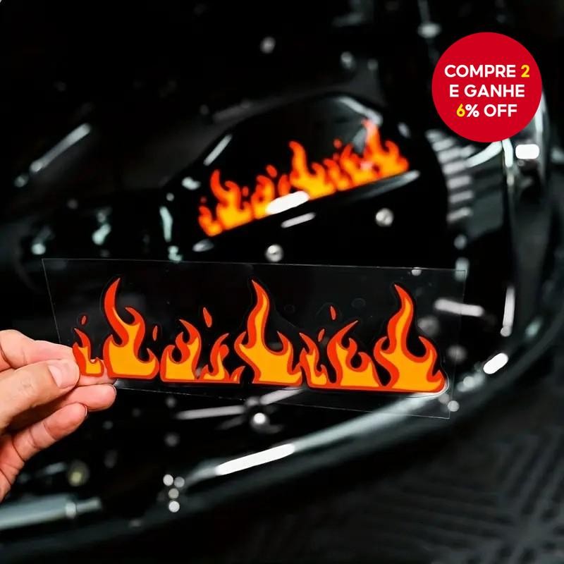 Adesivo Decalque De Chama De Motocicleta-Gráficos De Vinil À Prova Dágua Para Tanques E Capacetes