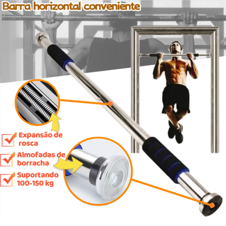 Barra Fixa Flexão Porta Apoio Regulável 64 a 100