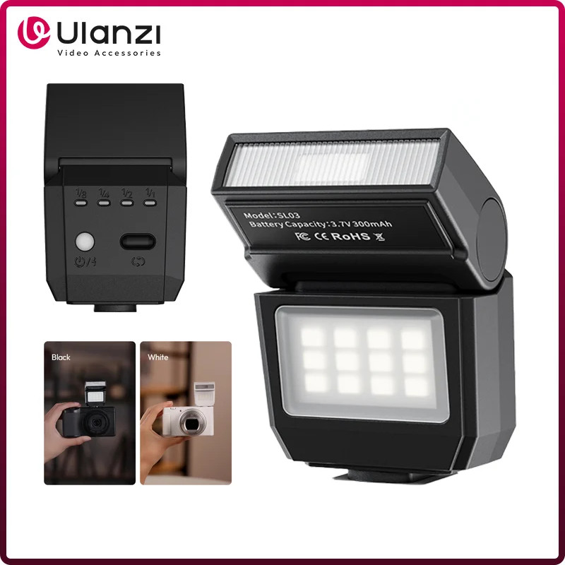 Ulanzi SL03 Flash de Câmera Mini Speedlight GN8 com Luz de Preenchimento Ajustável em 4 Níveis para