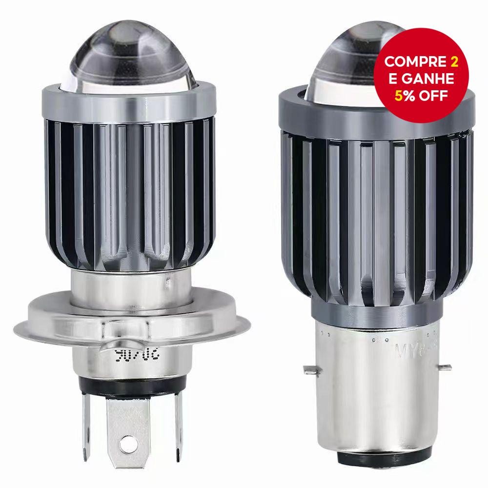Farol LED Universal Para Motocicleta 12V-80V-Atualização Integrada De Lâmpada De Lente De Feixe Alto