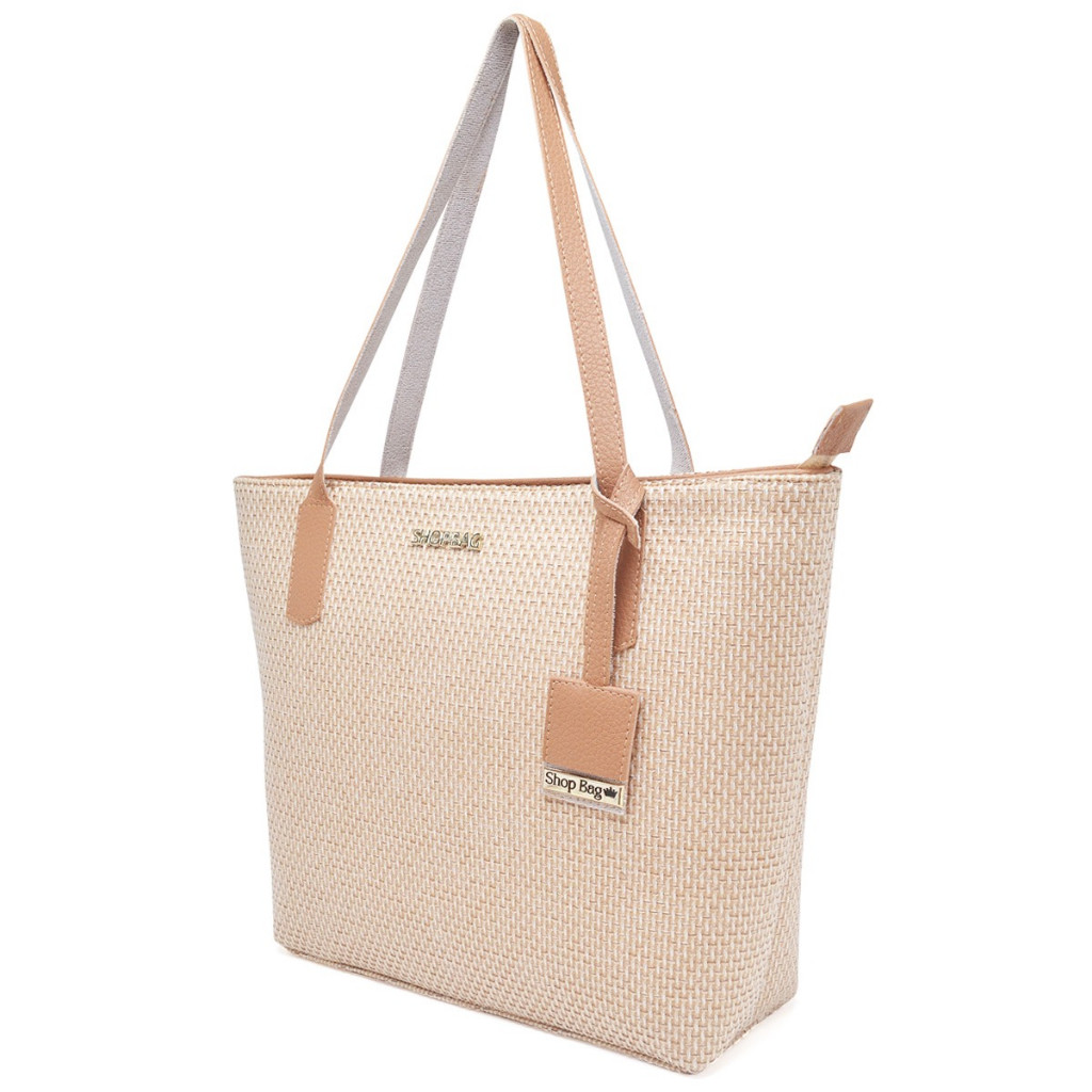 Bolsa de Praia Feminina Sacola Grande Shopbag Califórnia Palha