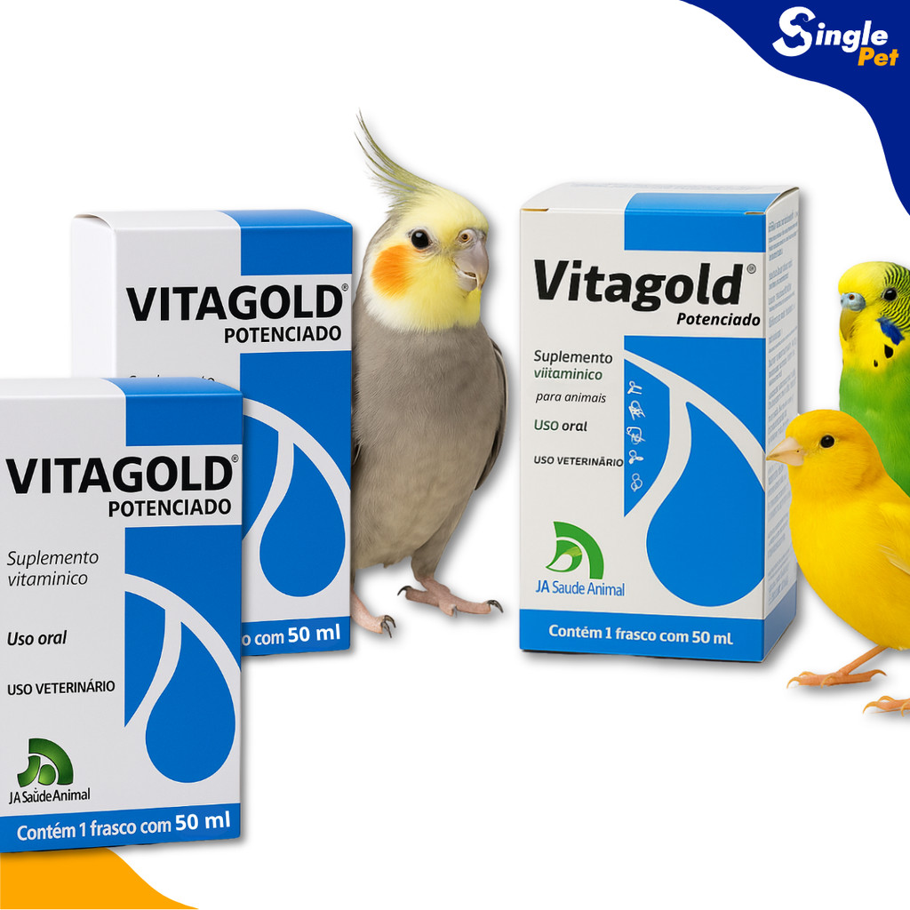 Vitagold Potenciado Suplemento Vitamínico para Animais – Escolha entre 20ml ou 50ml