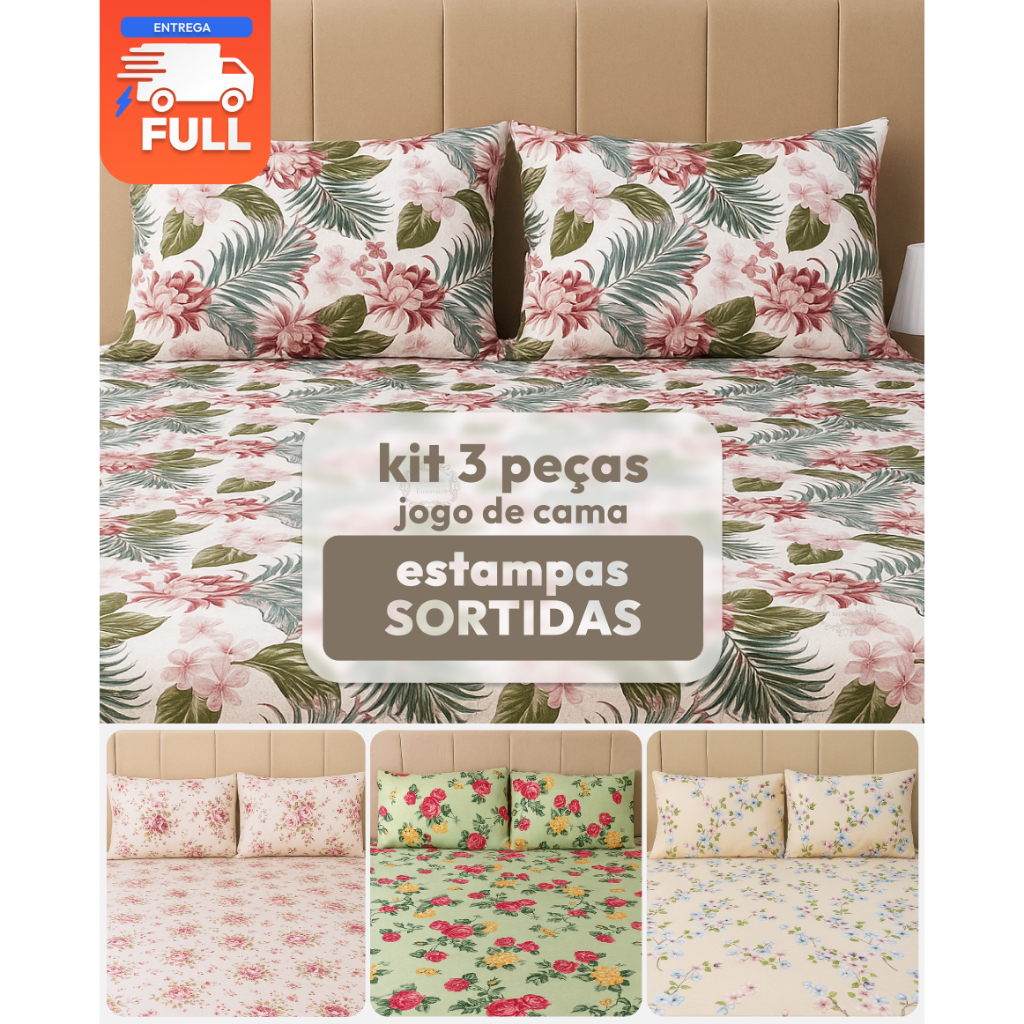 Lençol 400 Fios Micropercal Tecido Leve Macio Estampas Sortidas/Solteiro Casal Padrão Queen King