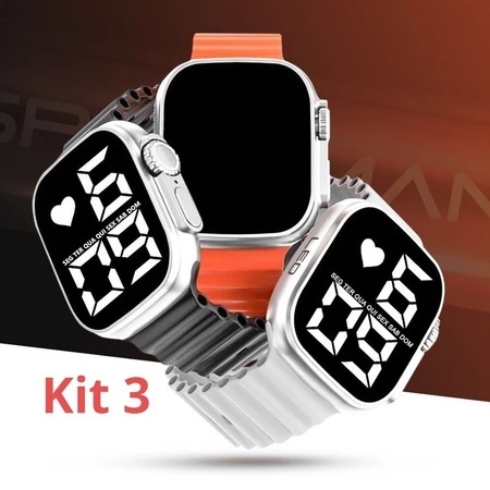 Relógio digital LED à prova dágua com pulseira 