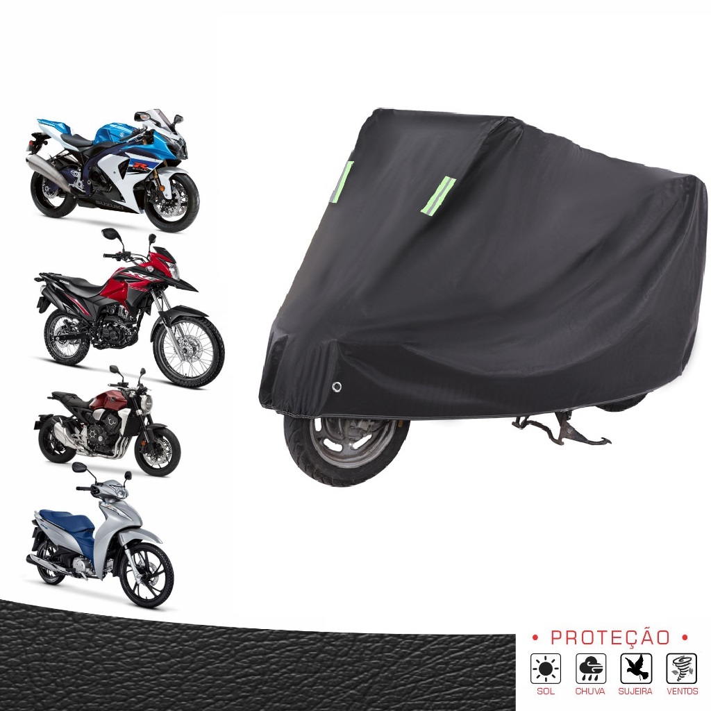 Capa de moto de alumínio, resistente ao sol, água e riscos, para uso interno e externo