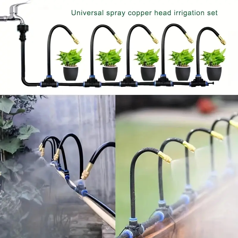 Kit De Irrigação Mangueira 5 Metros Para Jardim Aspersão Automático Com Gotejador Ajustável