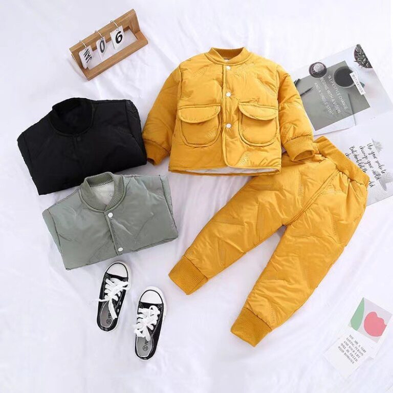 Roupas acolchoadas infantis terno outono inverno e