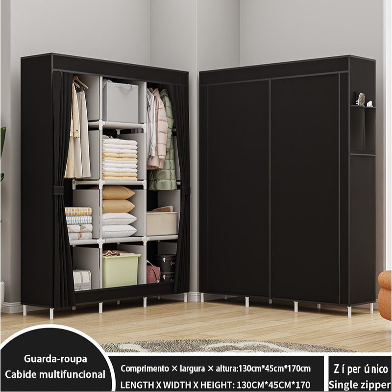 Organizador De Roupas Dobrável-Guarda-Roupa Portátil Grande Para Apartamentos , Montagem De 5 Minuto