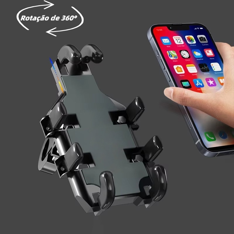 Suporte de Celular – Garra para Moto Fixação no  ou Parafuso do Guidão