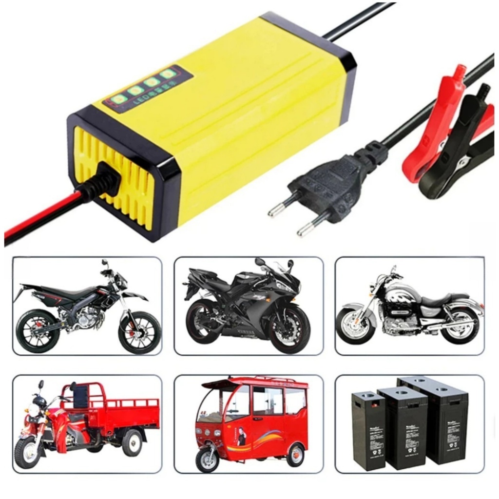 Carregador De Bateria Automotivo E De Motocicleta Inteligente 12v 2A