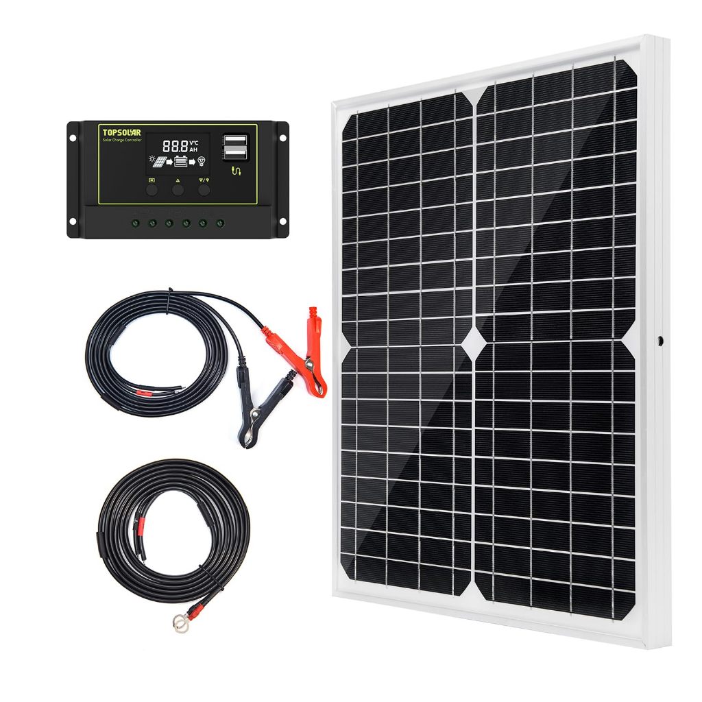 Kit Painel Solar 20W 12V Monocristalino Controlador 10A Mini Estação de Energia Solar Off-Grid Carre