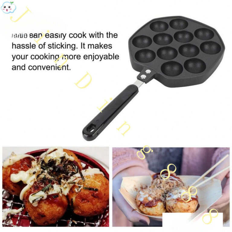 Takoyaki Pan 12 Moldes Fabricante Frigideira Liga 