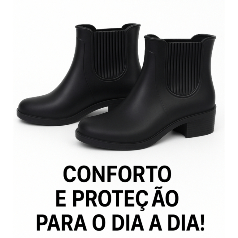 BOTA FEMININA IMPERMEÁVEL GALOCHA LIMPEZA E DIA A
