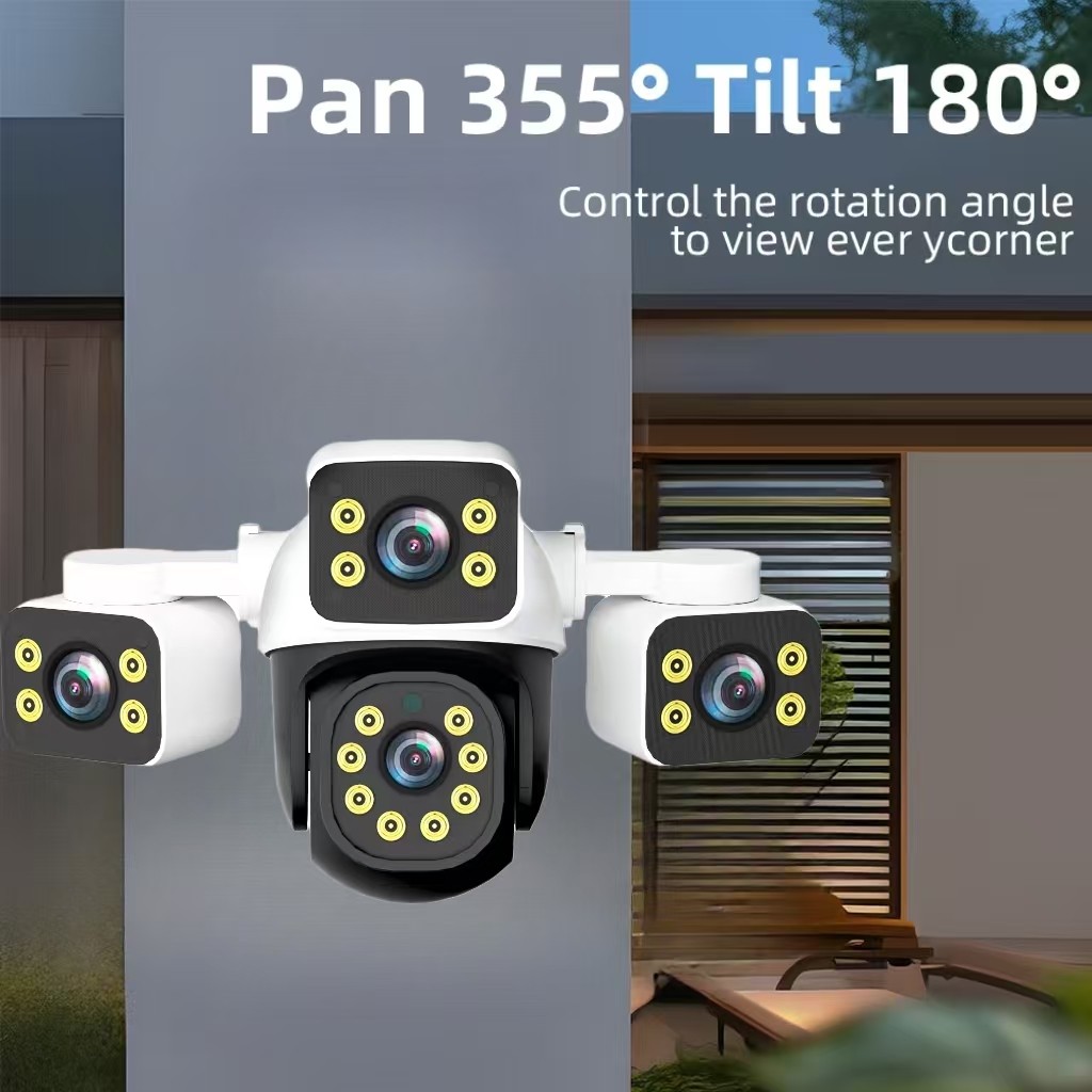 HEBIAN 12MP 3 Lente 3 Tela WIFI Home Outdoor CCTV À Prova Dágua 360 Rastreamento De Movimento Cor 10