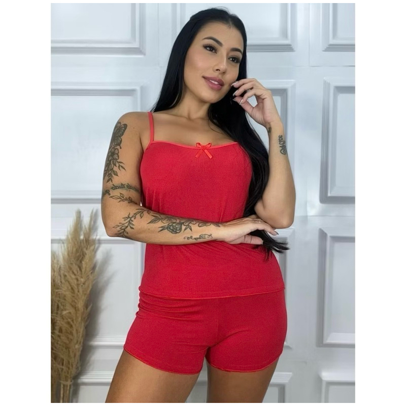 Kit de Baby Doll Adulto Liso em Microfibra Premium Pijama Short Doll Feminino.