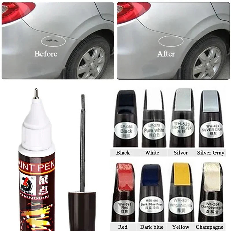 Caneta De Pintura De Carro Pérola Líquida Para Reparo De Arranhões , Prata-Branco , Cinza , Preto Es