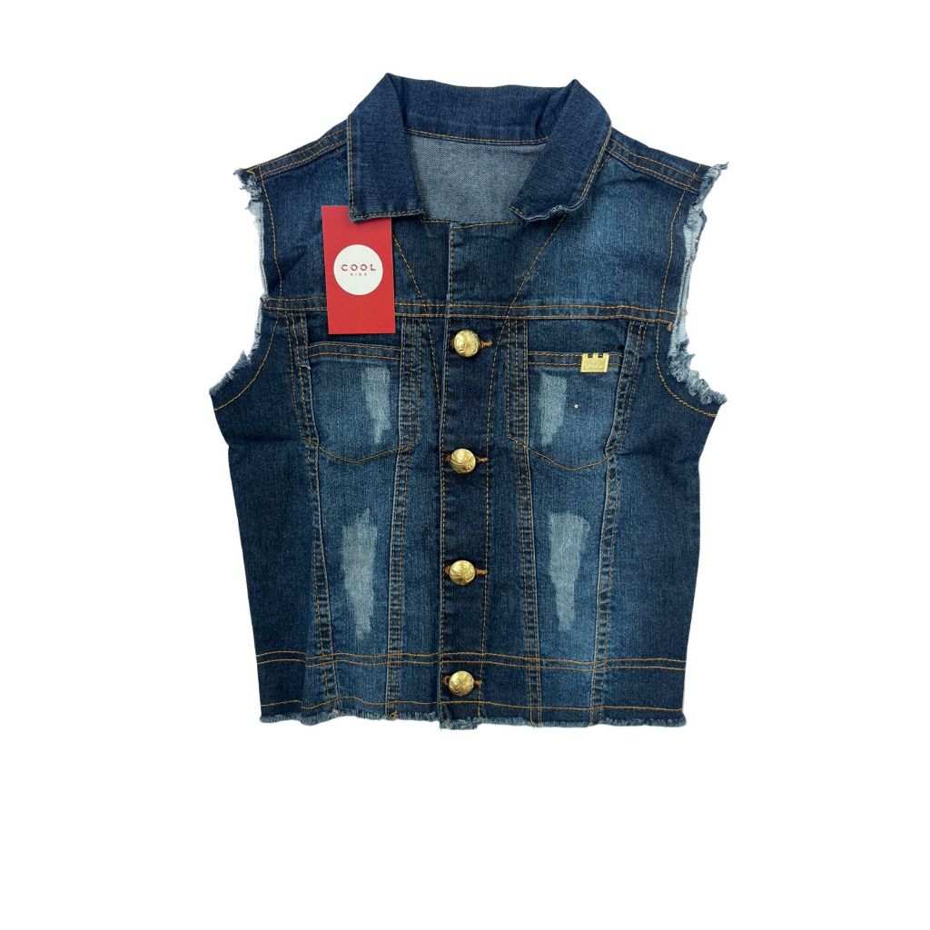 Colete Jeans Menina Infantil Feminino 10 12 14 e 16 anos