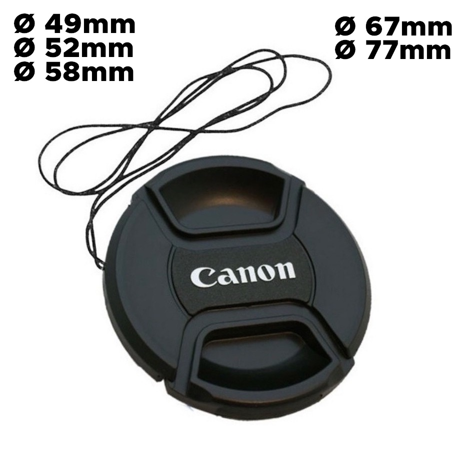 Tampinha Frontal Lente Canon Ø 49mm Ø 58mm  Ø 52mm Ø 55mm Ø 77mm Tampa para lentes DSLR EF EF-s