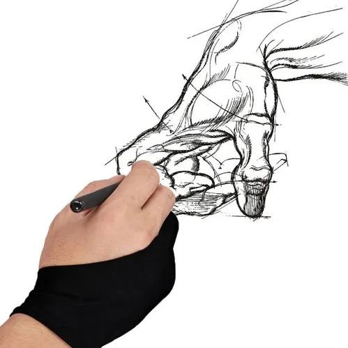 Luva Para Desenho Em Tablet E Celular Anti Toque.