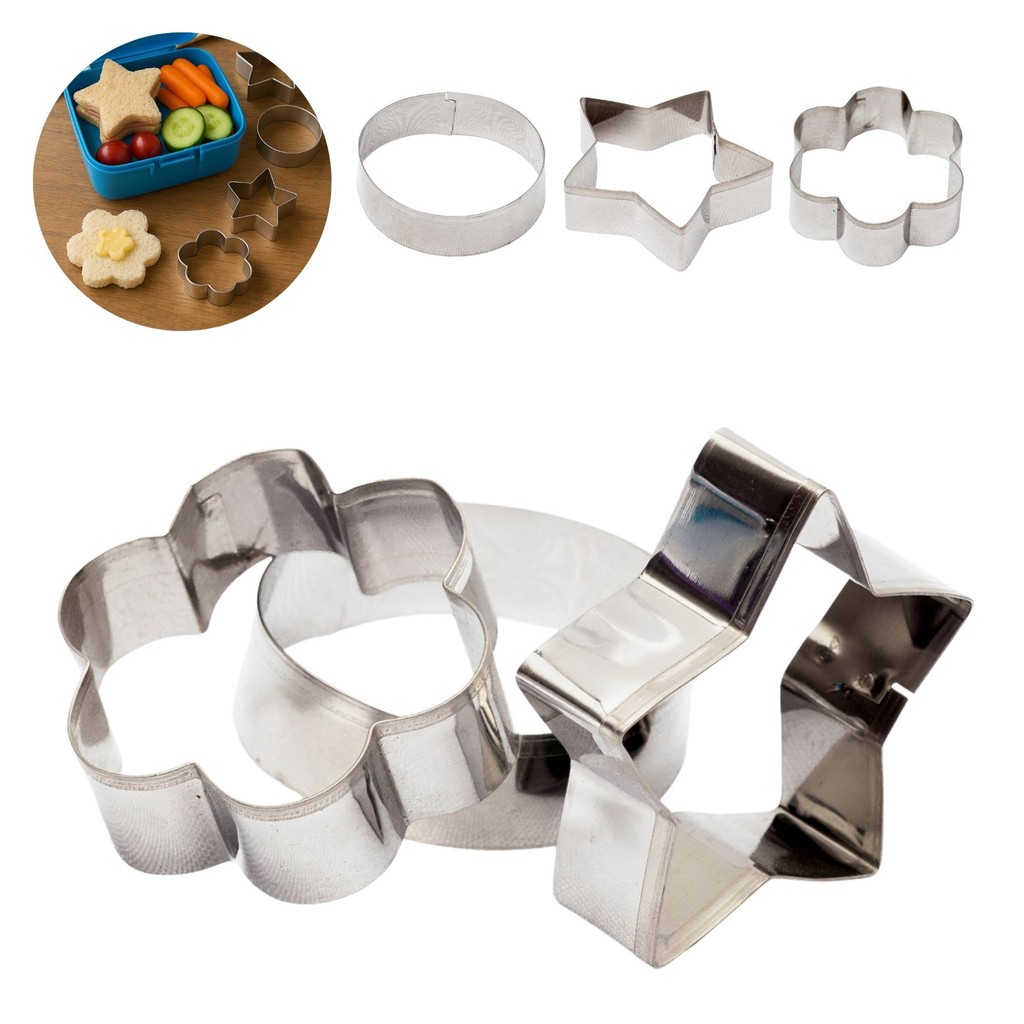 Kit 3 Peças Modelador Cortador de Biscoitos em Inox