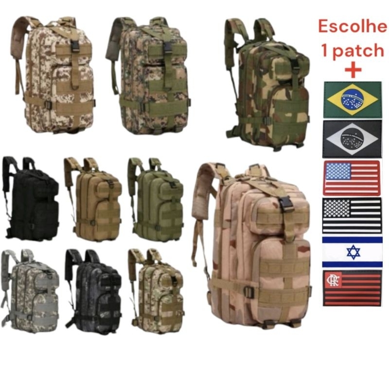 Mochila Militar Tatica 30L e 40 Litros Reforçada Impermeável +1 patch