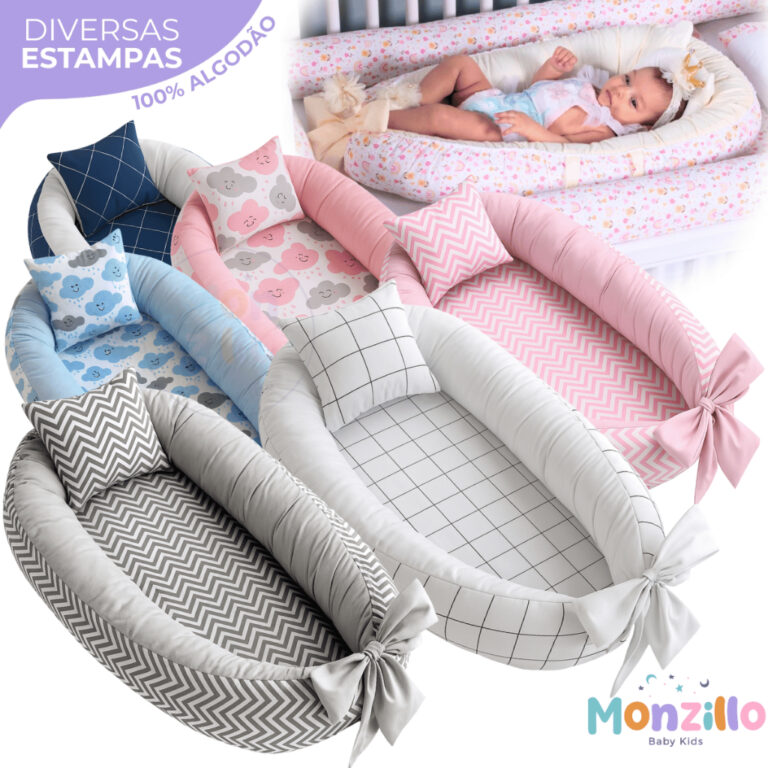 NINHO REDUTOR DE BERÇO DUPLA FACE COM LAÇO E ZÍ