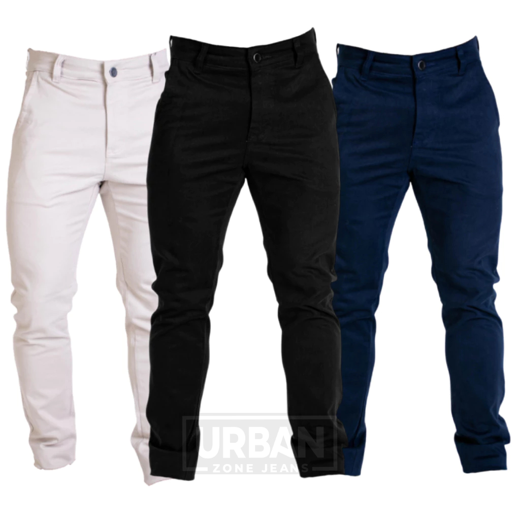 Kit 3 Calças Masculinas Esporte Fino Brim Sport Fino Alfaiataria
