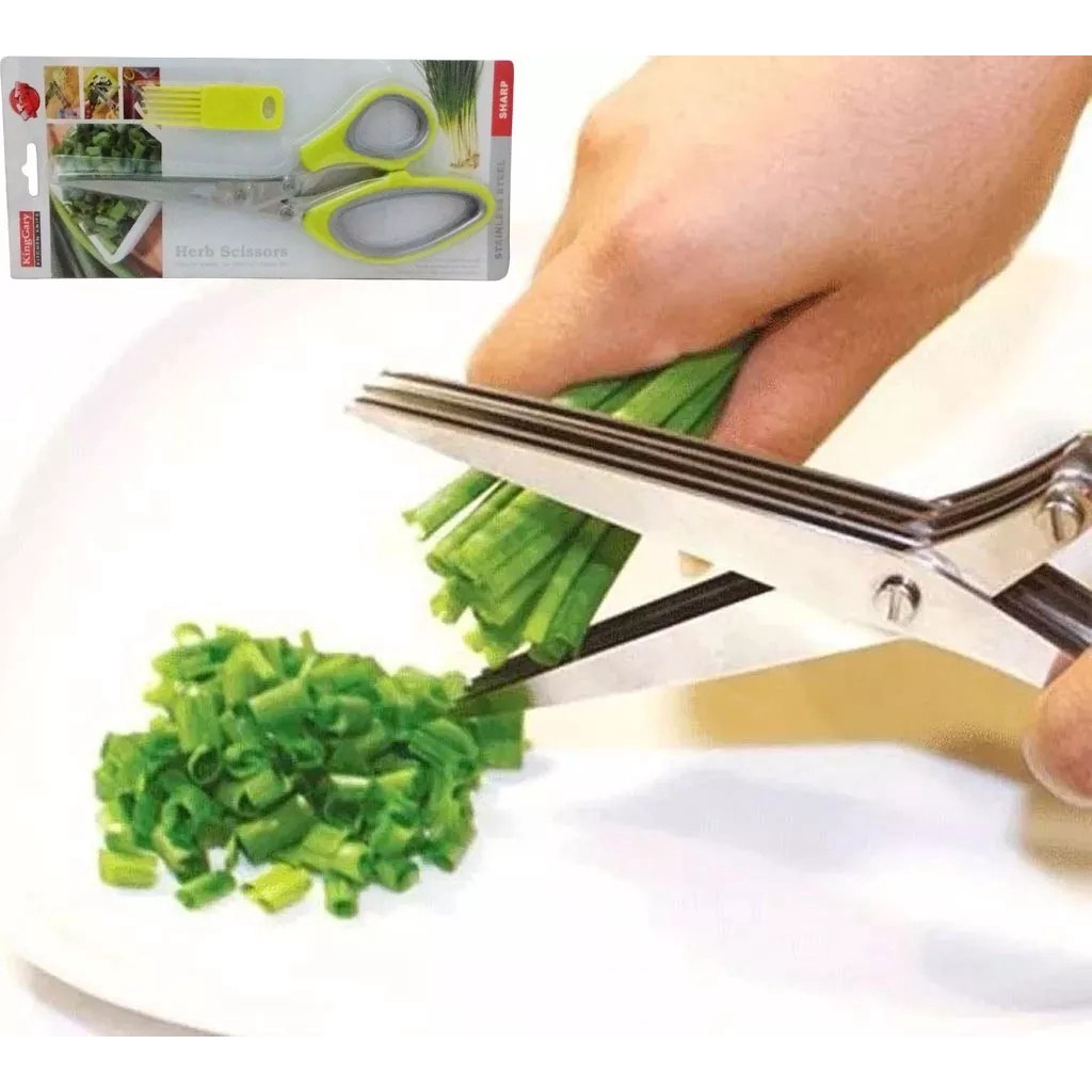 Tesoura De Cozinha Cortar Legume Verdura Com 5 Lâminas/ Com Imã E Abridor De Garrafa