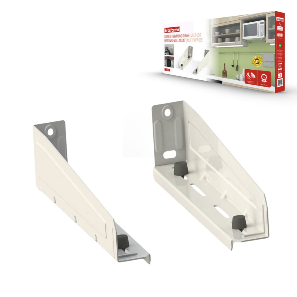 Suporte Microondas Forno Elétrico Purificador e Bebedouro Multiuso Brasforma Branco / Preto