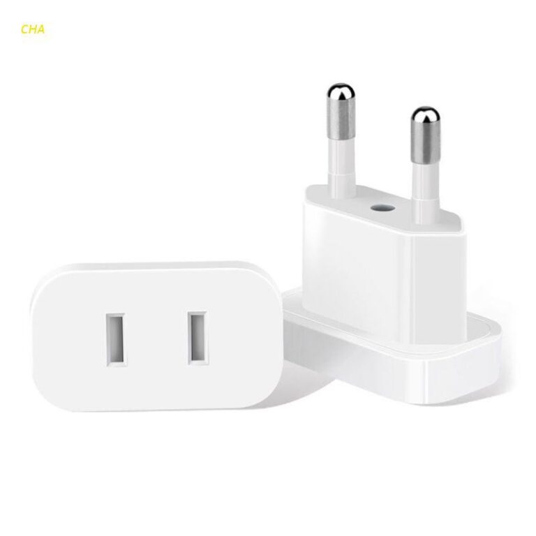 Cha 4mm Eua Para Plug Ue Carregador Viagem Tomada 