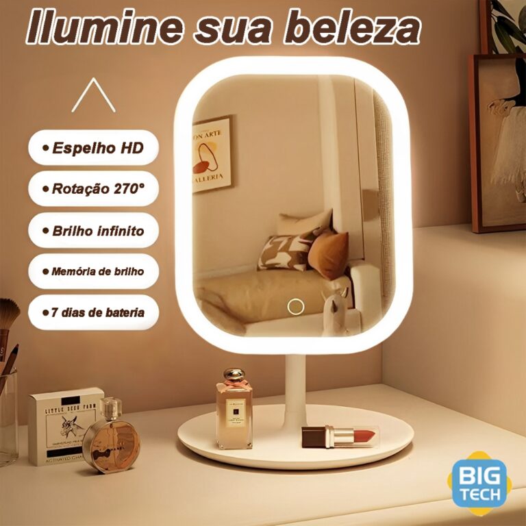 Espelho De Maquiagem Inteligente Recarregável Com
