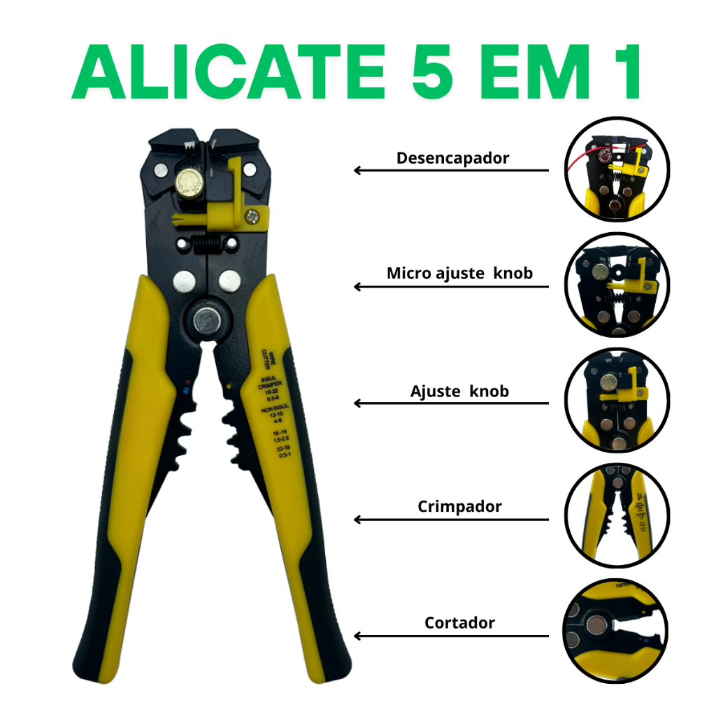 Alicate Desencapador De Fios Cabos Crimpador Profissional