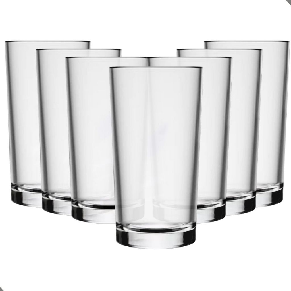 Jogo De Copos De Vidro Long Drink Para Água E Suco 225ml Kit 6 Peças Mesa Posta Casa Nova