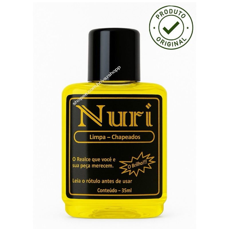 Limpa Folheados Chapeados Semi Joias ORIGINAL 35 ml Nuri Cordões Anéis Brincos Pulseiras
