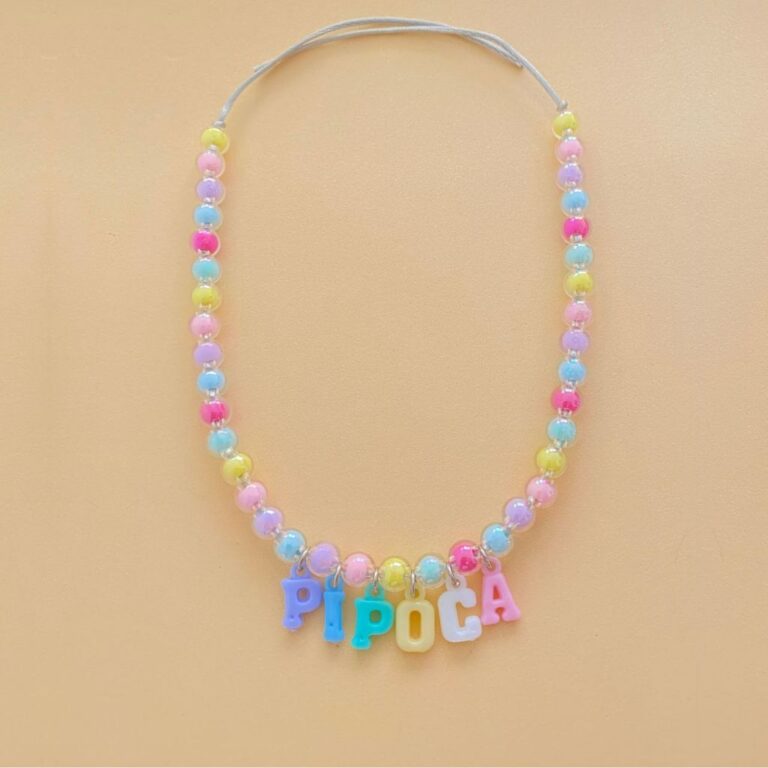 Colar coleira pet personalizado com nome transpare