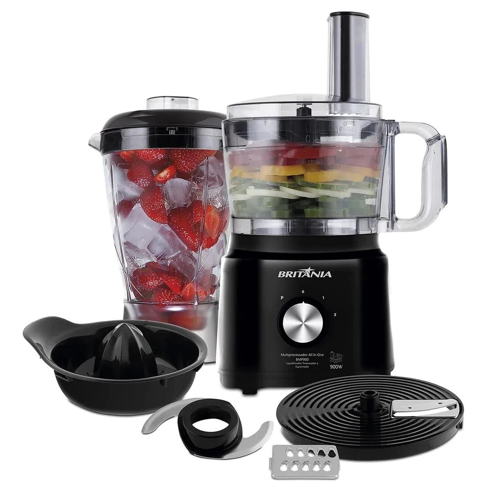 MULTIPROCESSADOR ALL IN ONE PRETO BRITANIA 1000W BMP900 5 EM 1 127V