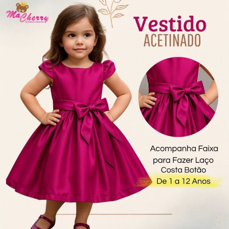 Vestido Infantil Menina Cor Formatura Casamentos L