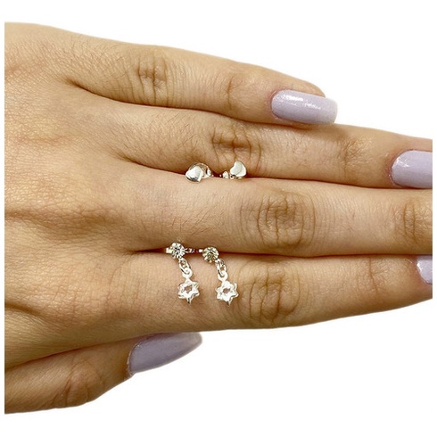 Kit 2 Brinco Infantil Folheado A Prata 925