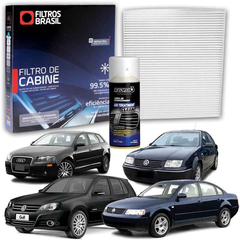 Filtro de Cabine para Ar Condicionado Golf Bora Passat / Audi A3+Higienizador Limpa Ar Tipo Granada