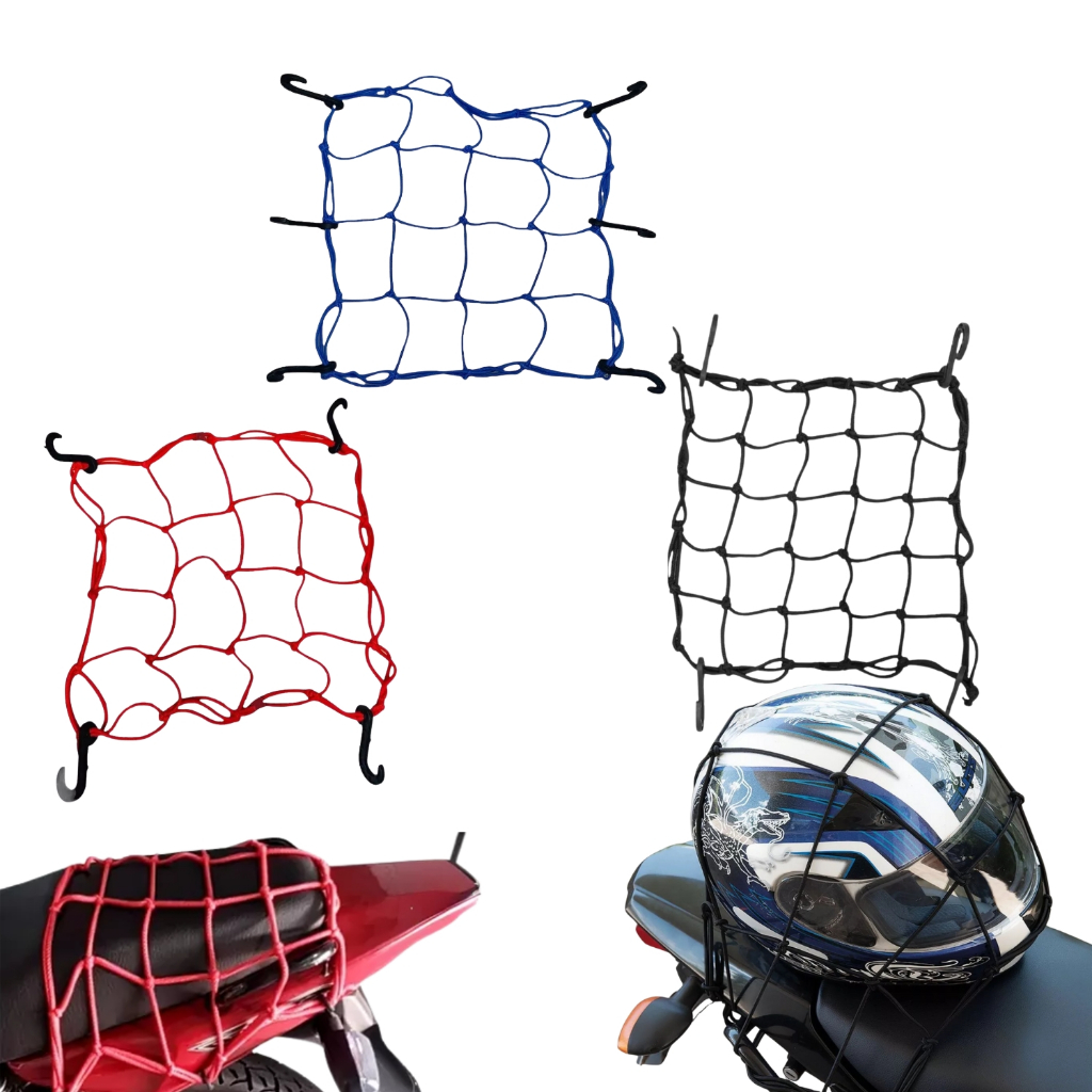 Rede Elástica Aranha 35×35 Moto Bagageiro Capacete