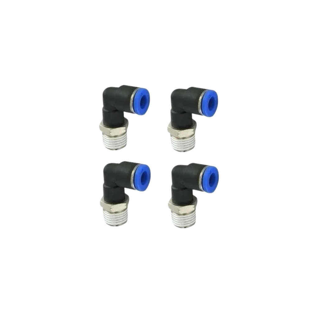 4 peças Conexão Pneumática Cotovelo Macho Rosca 1/2 Npt Engate 10mm Tubo Pu
