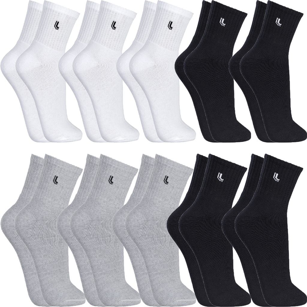 Kit 10 Pares Meias Lupo Original Cano Médio Alto Algodão Masculina Feminina Meia Atoalhada Grossa