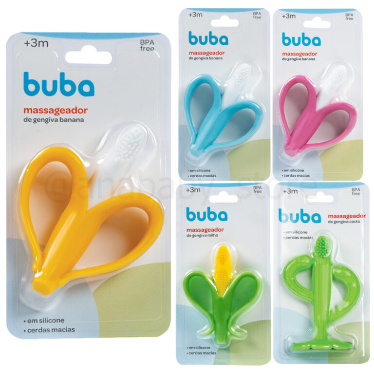Mordedor Banana Buba Massageador bebê gengiva ori